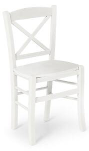 Set di 2 sedie in legno massello bianco