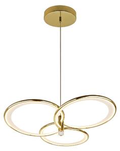 Lampada a sospensione LED a tre anelli AZINA oro-bianca 30W, luce bianca regolabile 2000 lm, metallo, dimensioni: 130x59x59 cm, IP20, Light Prestige