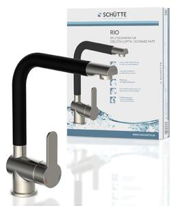 Miscelatore da cucina SCHÜTTE RIO, miscelatore da cucina con funzione di risparmio energetico, miscelatore da cucina girevole a 360°, acciaio inox/nero opaco