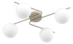 APPLIQUE PLAFONIERA 4 LUCI SABBIA O NERA DESIGN MODERNO LAMPADINE ATTACCO E27