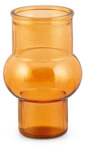 Vaso geometrico in vetro ambra h 17 cm