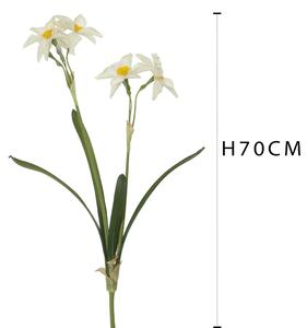 Set 4 Narciso Artificiale con 6 fiori Altezza 70 cm Giallo