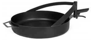 Pentola in Acciaio Naturale 50cm con Manico per Braciere �BANDITO� e MONTANA X - Diametro 50cm, Profondit� 10cm, Peso 6,2kg, Prodotto Artigianale Europeo di Alta Qualit�