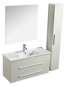 Mobile Bagno Sospeso 100 cm Lavabo e Specchio Urban Bianco