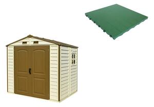 Pavimento per Casetta Box da Giardino 245x161x233 cm in Plastica Verde