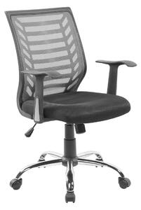 Sedia operativa con braccioli Rivestimento in tessuto nero e rete tecnica traspirante colore blu MIAMI 60x59x h 93 max 103 cm Grigio/nero, per casa ed ufficio