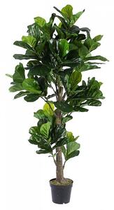 Pianta Artificiale Ficus Lyrata 153 Foglie H190 con Vaso Verde