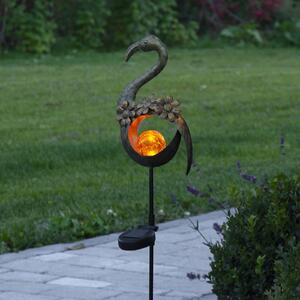 STAR TRADING Lampada LED solare Melilla Bird a fenicottero