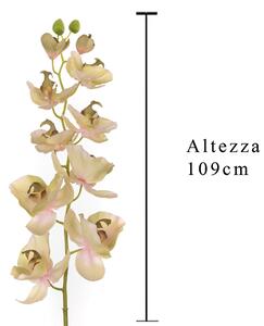 Set 2 Phalaenopsis Artificiale con 10 Fiori Altezza 109 cm Verde