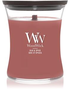 Woodwick Silk & Spice candela profumata con stoppino in legno 275 g