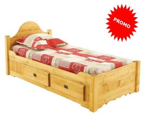 Letto singolo rustico con cuore e 2 CASSETTI - LM-C164A1 PROMO