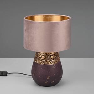 Reality Leuchten Lampada da tavolo Kiran, Ø 26cm, ceramica, marrone
