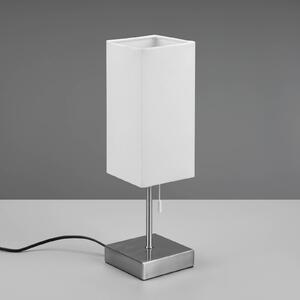 Reality Leuchten Lampada da tavolo Ole con porta USB, bianco/nichel
