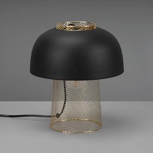 Reality Leuchten Lampada da tavolo Punch, nero/oro, Ø 25 cm