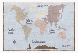 Tappeto per bambini in cotone lavabile Vintage Map, fatto a mano