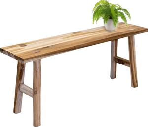 Panchina per fiori in teak naturale rettangolare - 100 x 42 cm - Sgabello decorativo in legno massello Stile rustico - Portavasi in vero legno