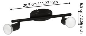 Eglo 32429 - Faretto LED BUZZ-LED 2xGU10/2,8W/230V 3000K nero