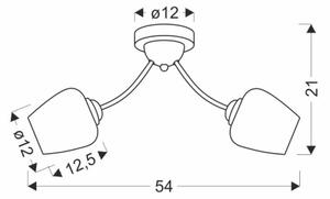 Lampadario a plafone ZINA 2xE27/40W/230V ottone/bianco
