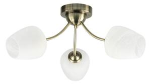 Lampadario a plafone ZINA 3xE27/40W/230V ottone/bianco
