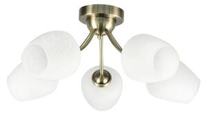 Lampadario a plafone ZINA 5xE27/40W/230V ottone/bianco