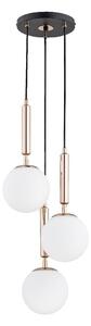 Lampadario a sospensione con filo VOLDA 3xE14/10W/230V diametro 28 cm ottone