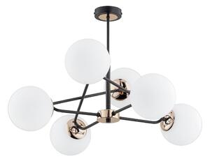 Lampadario a sospensione con supporto rigido SAGITO 6xE14/10W/230V oro