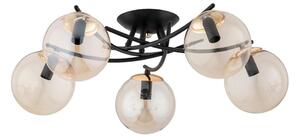 Lampadario a plafone SAVI 5xE14/10W/230V nero/oro