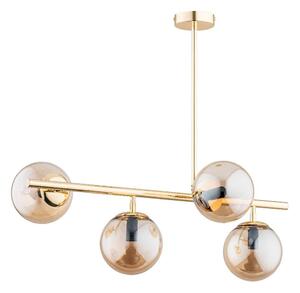 Lampadario a sospensione con supporto rigido LUNGO 4xE14/10W/230V oro