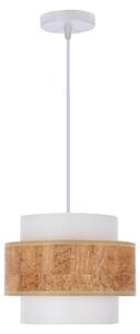 Lampada a sospensione con paralume in cork bianco-beige, 1xE27x40W, tessuto, dimensioni: 100x20x20 cm, IP20, Candellux
