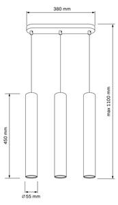 Lampadario a sospensione con filo LUNGOMARE 3xGU10/10W/230V oro