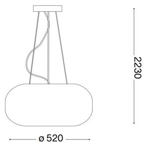 Ideal Lux - Lampadario a sospensione con filo ULISSE 3xE27/60W/230V diametro 52 cm bianco