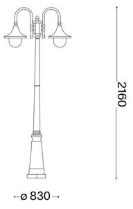 Ideal Lux - Lampada da esterno CIMA 2xE27/52W/230V 216 cm IP43 marrone