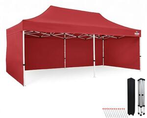 Gazebo pieghevole 3x6, tenda impermeabile a montaggio rapido 330 g/m², struttura in acciaio + 3 pareti