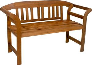Panchina in legno di eucalipto SAN JOSE a 2 posti - 130 x 82 x 45 cm - Panchina da giardino in legno