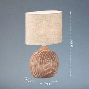 FISCHER & HONSEL Lampada da tavolo Tobse legno/sabbia alta 39 cm