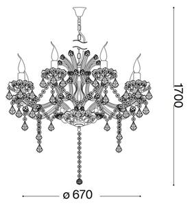 Ideal Lux - Lampadario di cristallo a sospensione con catena NAPOLEON 8xE14/40W/230V diametro 67 cm cromo