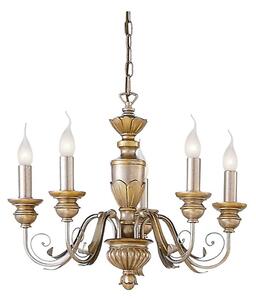 Ideal Lux - Lampadario a sospensione con catena FIRENZE 5xE14/40W/230V diametro 55 cm oro