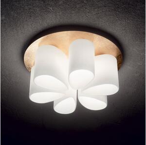 Ideal Lux - Plafoniera DAISY 6xE27/52W/230V diametro 60 cm oro/bianco