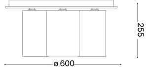 Ideal Lux - Plafoniera DAISY 6xE27/52W/230V diametro 60 cm oro/bianco
