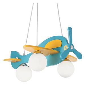 Ideal Lux - Lampadario a sospensione per bambini AVION 3xE14/28W/230V blu