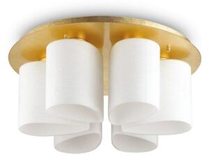 Ideal Lux - Plafoniera DAISY 6xE27/52W/230V diametro 60 cm oro/bianco