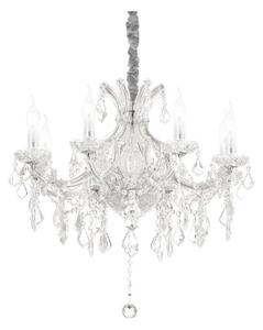 Ideal Lux - Lampadario di cristallo a sospensione con catena NAPOLEON 8xE14/40W/230V diametro 67 cm cromo
