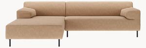 Divano angolare in tessuto marrone-beige/nero freistil180
