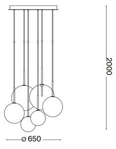 Ideal Lux - Lampadario LED a sospensione con filo EQUINOXE 6xG4/2W/230V diametro 65 cm cromo/fumé