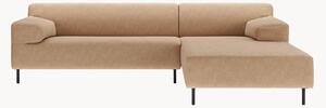 Divano angolare in tessuto marrone-beige/nero freistil180