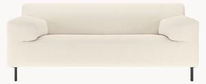Divano 2 posti in velluto a coste bianco/nero freistil180, larg. 202 cm