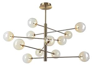 Ideal Lux - Lampadario a sospensione con supporto rigido LED EQUINOXE 12xG4/2W/230V diametro 128,1 cm ottone/fumé