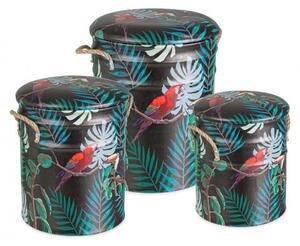 Set 3 Pouf Contenitori Forestis B03 in Similpelle