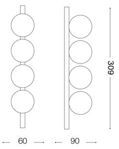 Ideal Lux - Plafoniera LED PING PONG 4xLED/3W/230V CRI 90 nero