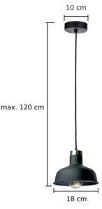 Lampadario a sospensione con filo HEBE 1xE27/60W/230V nero